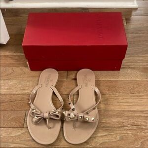 Valentino Beige RockStud Women's Sandals